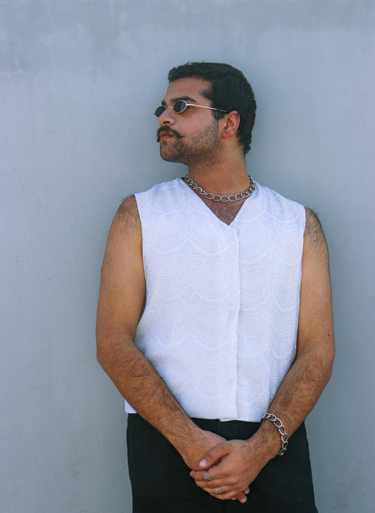 white winter vest- albus47- unisex